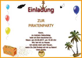 Querformat Einladung zur Piratenparty