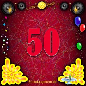 Einladung zum 50-jährigen Jubiläum disco ellipse muster